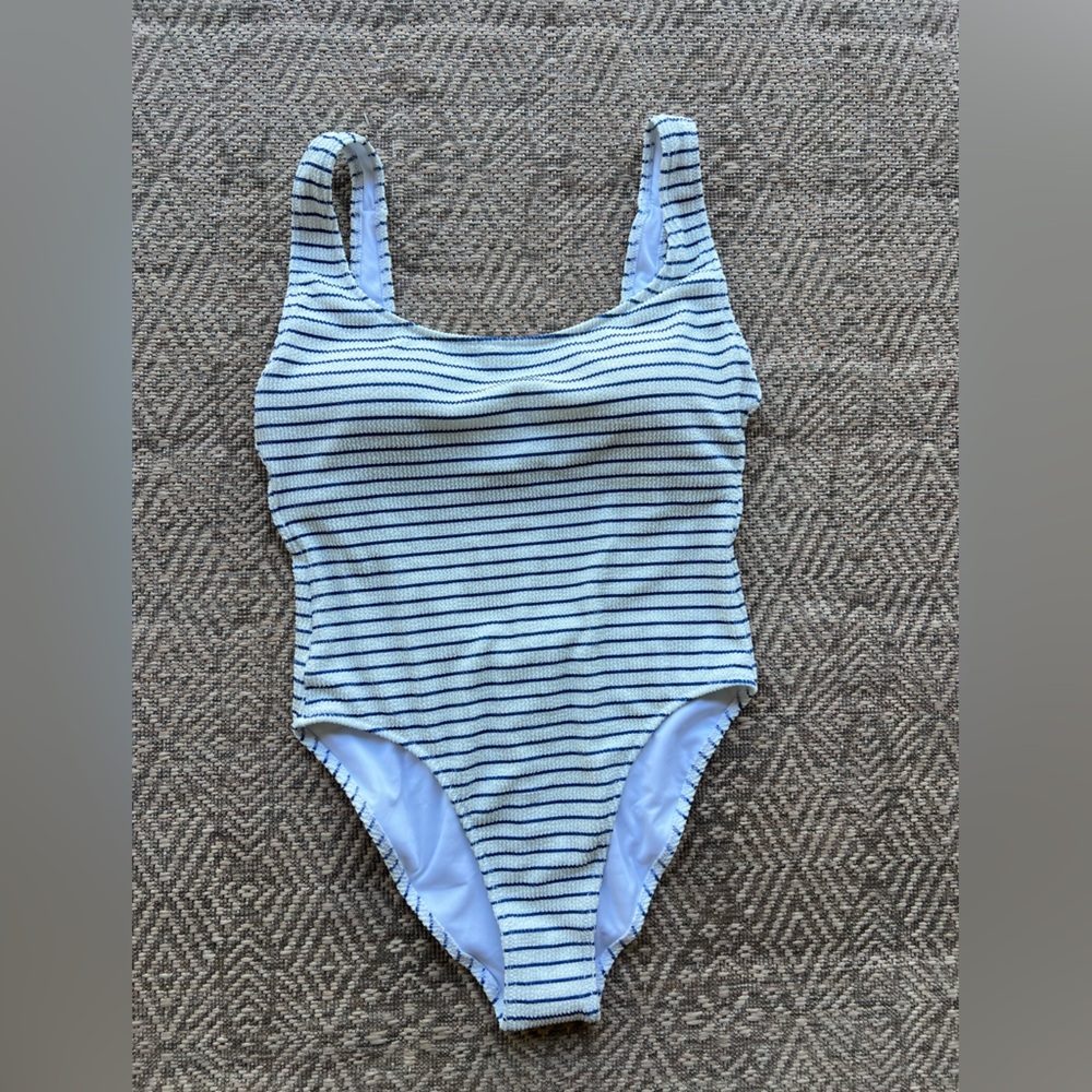 J.Crew Blue White Stripe One Piece Swimsuit Womens‎ Size 12 NWT